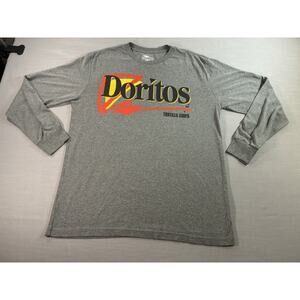 Doritos Long Sleeve Graphic T Shirt Mens Large Logo Front Back Slogan Tee